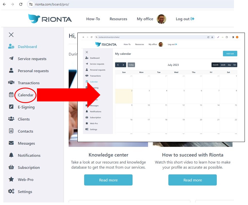 CRM features access quick visual guide » Rionta